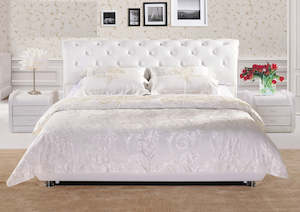 Aubrey Leather Queen Bed Frame- Floor clearance