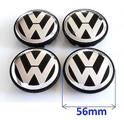 Motor vehicle part dealing - new: 4Pcs 56mm Volkswagen Wheel Centre hub Cap Badges Black