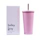Bailey + Gray Stainless Steel Tumbler with Straw 500ml Pink