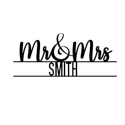 Manufacturing: Mr & Mrs Wedding Sign Text - Personalised Monogram