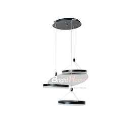 Electrical goods: CD20412ABW6-R Led 3 Heads Round Black  Vertical Pendant Light