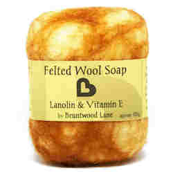 Wool textile: Lanolin & Vitamin E Felted Wool Soap