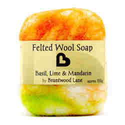 Basil, Lime & Mandarin Felted Wool Soap