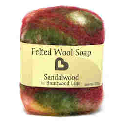 Wool textile: Sandalwood Felted Wool Soap