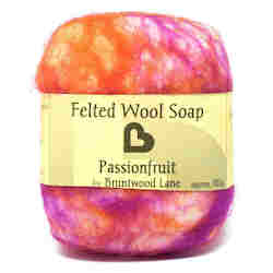 Wool textile: Passionfruit Felted Wool Soap