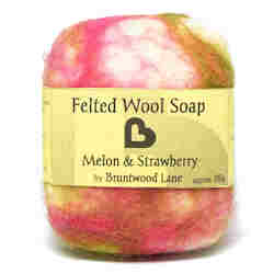 Melon & Strawberry Felted Wool Soap