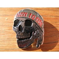 Clothing accessories: Born TO Ride Skull Metal Badge