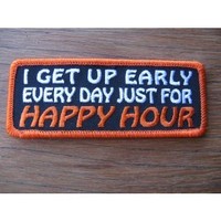 Clothing accessories: Happy Hour Embroidered Biker Patch