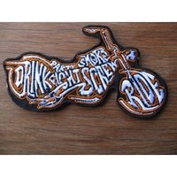 Clothing accessories: Drink Fight Party Smoke Ride Embroidered Patch