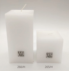 Internet only: 75 x 75 x 150mm cube pillar candle â white
