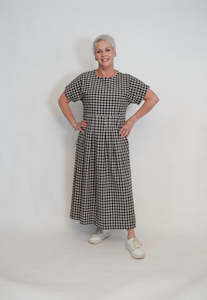 Pleats and More Dress - Navy Check