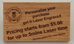 Boards And Platters: Add Laser Engraving on purchased CnJWoodcraft Board