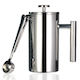 French Press Coffee Maker - Double Wall 304 Stainless Steel - 3 size with sealing clip/Spoon