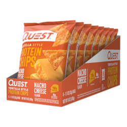 Box of 8. Quest Nacho Cheese Tortilla Style Protein Chips