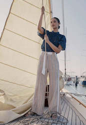 Grace Linen Pant / Cruise Stripe