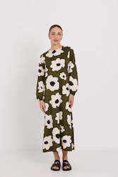 Womenswear: Maggie Dress - Olive Flower