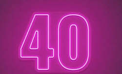 Numbered Led Lights: 40 neon sign