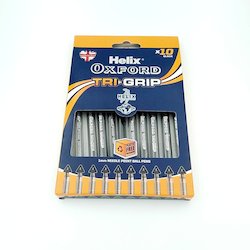 Helix Oxford Tri-Grip Rollerball Pens - Black (pack of 10 pens) - Ambidextrous
