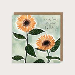 Stationery wholesaling: LMDPOS03 Birthday Sunflowers (6 pack)