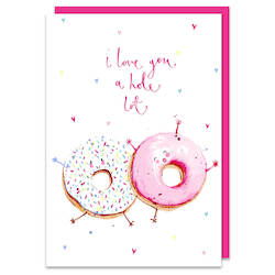 Stationery wholesaling: LMDALH46 I love you a hole lot (6 pack)