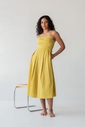 Picnic Fit and Flare Dress in Chartreuse