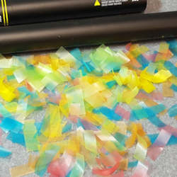 Performing arts: Biodegradable Rainbow Confetti Cannon - Easy Clean - 80cm