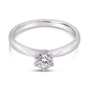 9ct White Gold Diamond Solitaire Luciella Ring 0.30ct