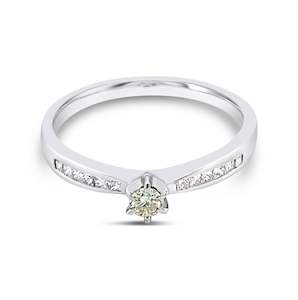 9ct White Gold Diamond Solitaire Ring