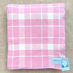 Linen - household: Soft Pink Plaid KING SINGLE New Zealand Wool Blanket