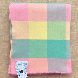Light and Bright Candy Coloured SINGLE New Zealand Wool Blanket.