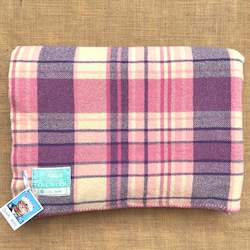 Linen - household: Bright Pink/Purple DOUBLE New Zealand Wool Blanket KAIAPOI