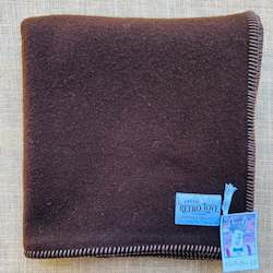 Linen - household: Chocolate Brown THROW/KNEE RUG New Zealand Wool Blanket