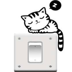 Toy: Sleeping cat - light switch wall decal