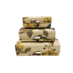 Bamboo Decorative Storage Box With Soft Lid- Printed