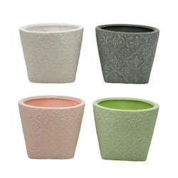 Home Decor: Ceramic Pattern Flower/Planter Pot (10.5x8cm)