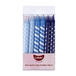 Cake: GoBake Candles - Blue Ombre - 8cm (pack of 12)