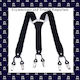 Suspenders - Vintage Style - 6 Clip Black
