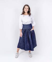 Clothing manufacturing - womens and girls: Abundance Denim Skirt - Blue