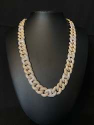 Jewellery: GC link cuban chain - gold/white gold