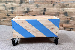 Wooden furniture: Blue streaked storage crate