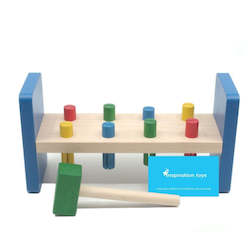 Hammering toys for kids - Wooden bench with pegs