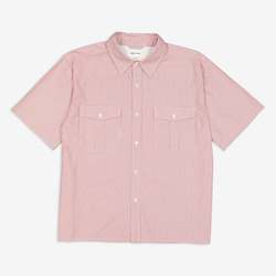 Relaxed Button Up âÂ Red Pencil Stripe