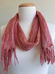 Handknitting - other than cardigan, pullover or similar: Merino Felted Scarf - Pomegranate