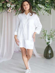 Woman: Linen Shirt Dyora White