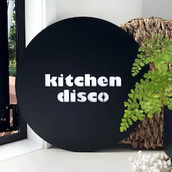 Black Steel Art Signage: Kitchen Disco