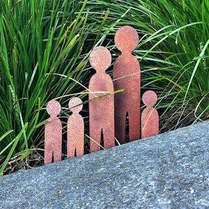 Mini family garden planter art