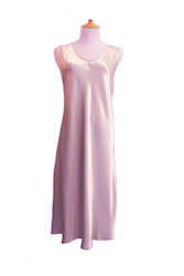 Sleepwear Silk: Pale Pink Fleur Slip - No Embroidery