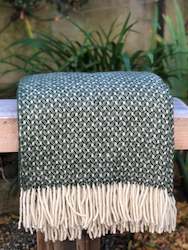 Portree Forest Green Wool Throw