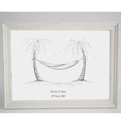 Adult, community, and other education: Palm Tree Fingerprint Wedding Guestbook
