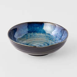 Indigo Blue Medium Shallow Bowl